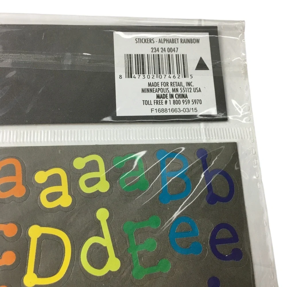Alphabet Rainbow Stickers 4 Sheets 316 Total Homeschool Uppercase Lowercase NEW